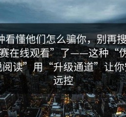 3分钟看懂他们怎么骗你，别再搜“每日大赛在线观看”了——这种“伪装成小说阅读”用“升级通道”让你安装远控