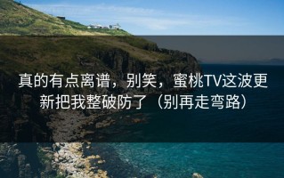 真的有点离谱，别笑，蜜桃TV这波更新把我整破防了（别再走弯路）