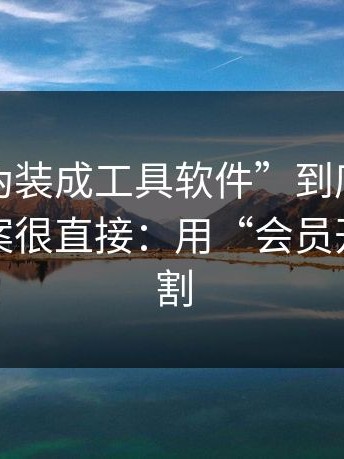 这种“伪装成工具软件”到底想要什么？答案很直接：用“会员开通”收割