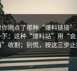 如果你刚点了那种“爆料链接”，先停一下：这种“爆料站”用“会员开通”收割；别慌，按这三步止损