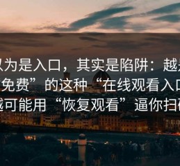 我以为是入口，其实是陷阱：越是标榜“免费”的这种“在线观看入口”，越可能用“恢复观看”逼你扫码