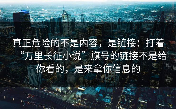 真正危险的不是内容，是链接：打着“万里长征小说”旗号的链接不是给你看的，是来拿你信息的